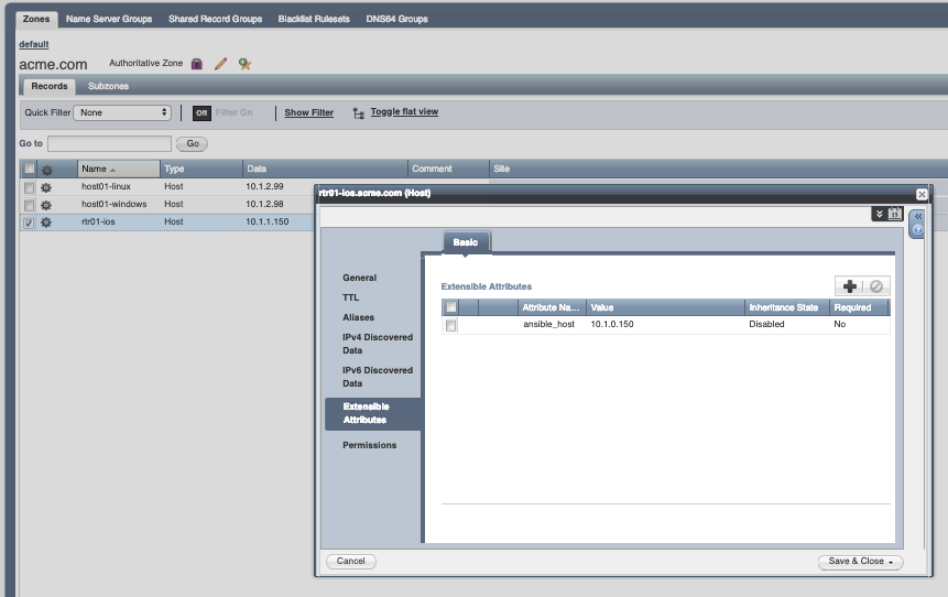 Extensible Attributes Configuration in Infoblox